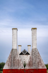Iconic chimneys at hasle smokehouse, bornholm, denmark