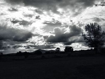 Scenic view of landscape against cloudy sky