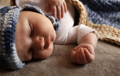 Close-up of baby boy sleeping