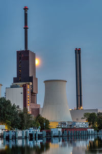 A power station in berlin during blue hour