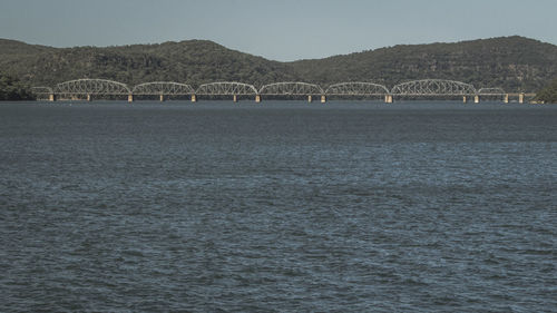 Bridge over river against sky