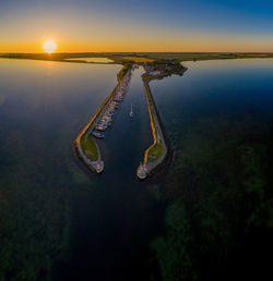 Port in summer on the german island of fehmarn