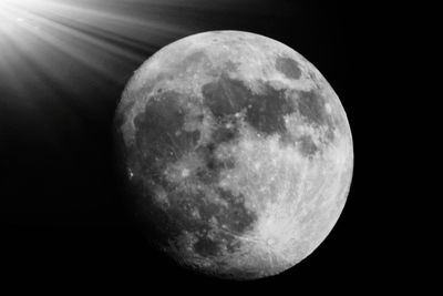 Close-up of moon against sky at night