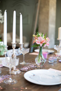 Flowers in vase on table