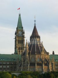 Low angle view of temple against sky