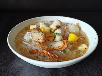 Close-up of soup in bowl