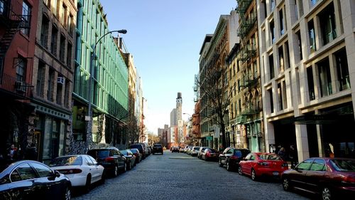 Cars parked in front of building