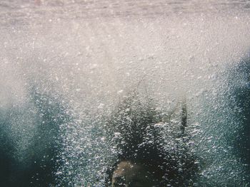 Woman swimming underwater