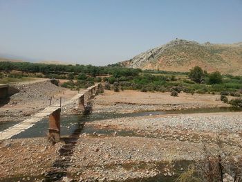 Scenic view of landscape against clear sky