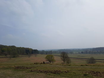 Scenic view of land against sky