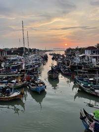 Panoramic view of sea against sky during sunset