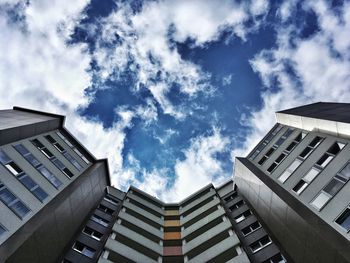 Low angle view of buildings against sky