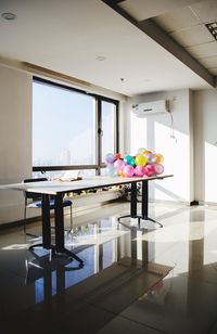 View of balloons on table