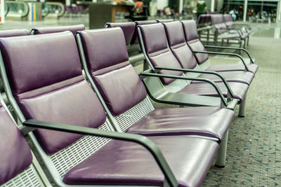 Empty chairs in airport