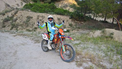 Man riding motorcycle