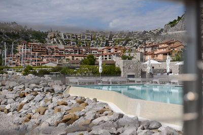 View of swimming pool against sky