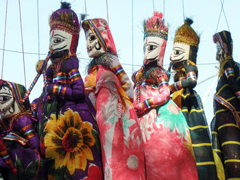 Close-up of figurines in traditional festival