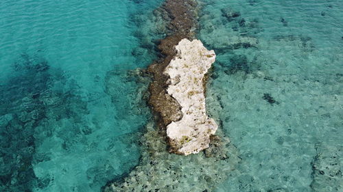 High angle view of sea shore