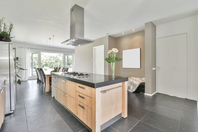 View of modern kitchen counter