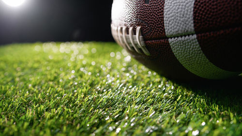 Close-up of ball on grassy field