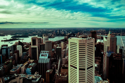 High angle view of cityscape