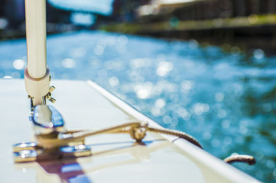 Close-up of ship in sea