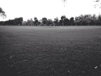 Scenic view of field against clear sky