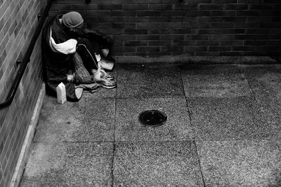 Man sitting at the corner