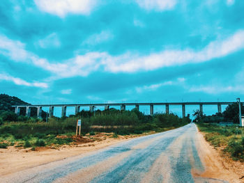 Empty road against sky