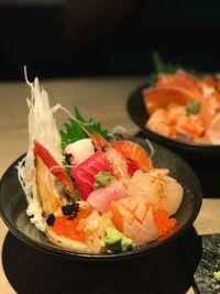 Close-up of sushi on plate