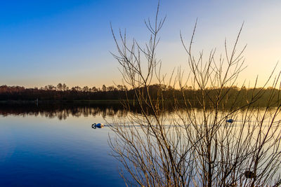 Sunset over lake