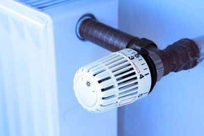 Close-up of radiator knob