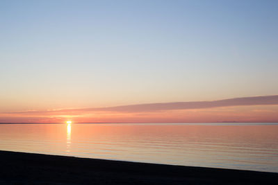 Scenic view of sea at sunset