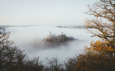 Burg thurant in the morning mist.