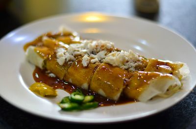 Close-up of food in plate