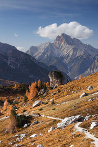 Scenic view of mountains against sky