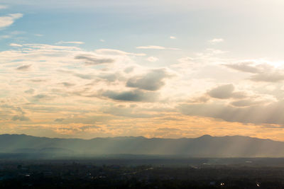 Scenic view of landscape against sky during sunset