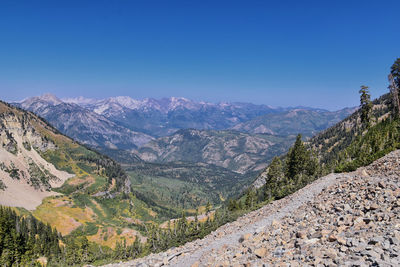 Timpanogos hiking trail landscape views in uinta wasatch cache national forest utah