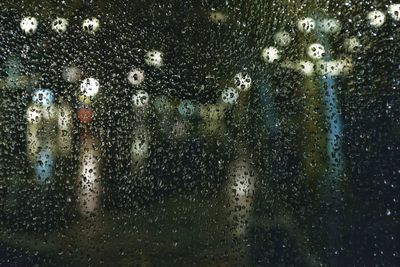 Full frame shot of water drops on window