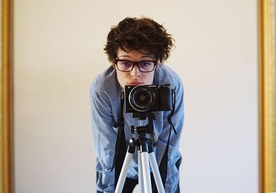 Portrait of man photographing
