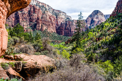 Scenic view of rocky mountains