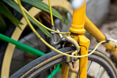 Close-up of bicycle wheel