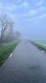 Straight foggy road