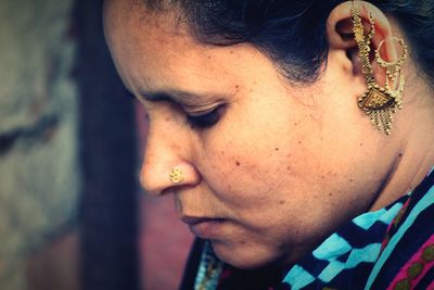 Close-up of woman face