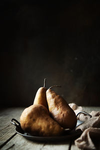 Pears on table