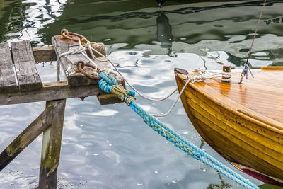 Close-up of cropped boat in water