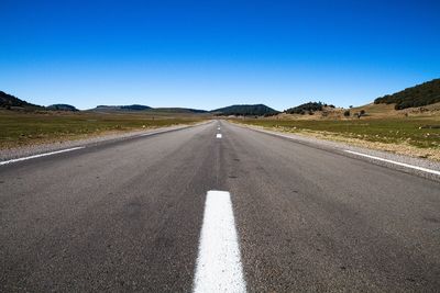 Empty road along landscape