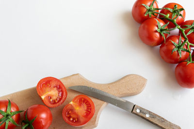Fruits and vegetables on cutting board