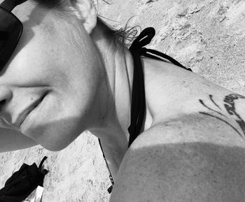 Close-up of woman at beach