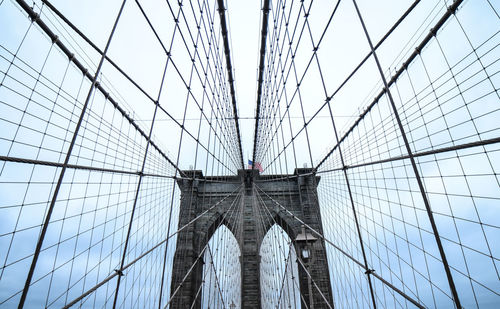 Low angle view of suspension bridge